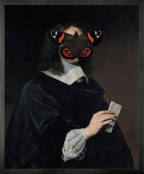 Young and Battaglia Portrait of Black and Red Butterfly on Man