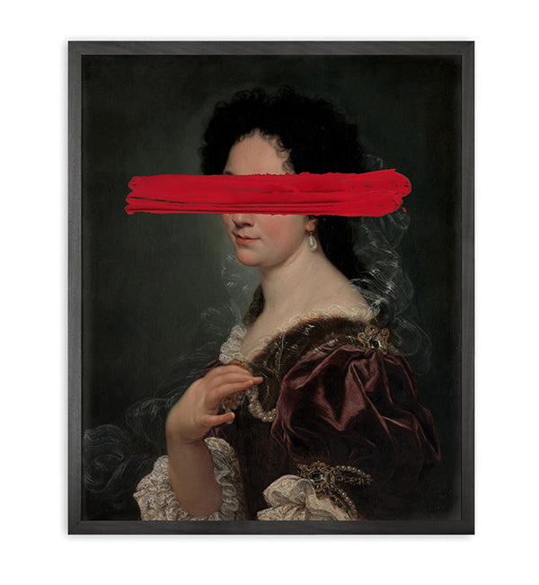 Young and Battaglia Red mark Framed Printed Canvas