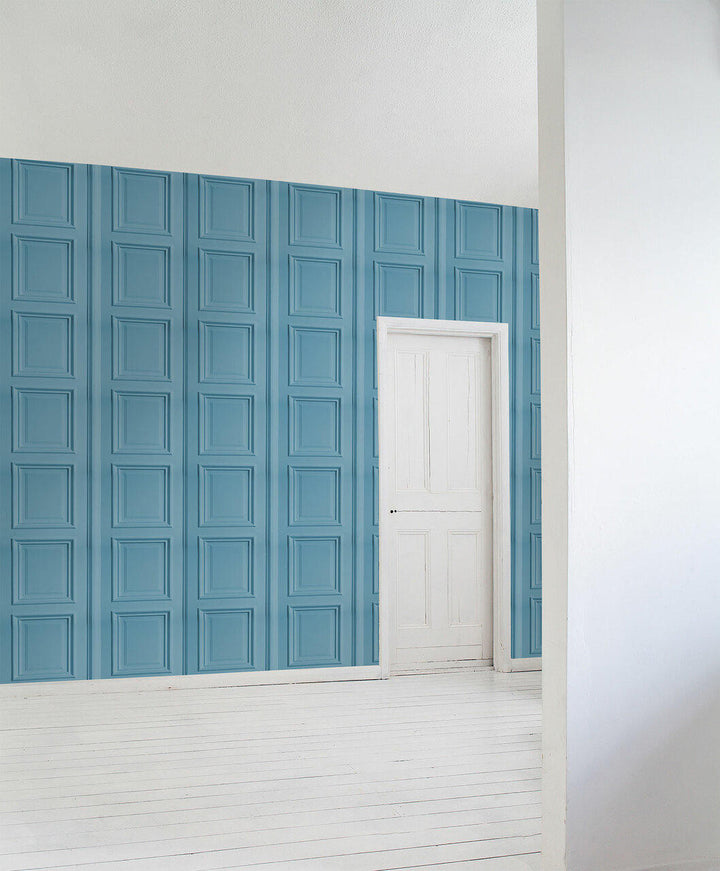 Young and Battaglia Teal Panelling Wallpaper