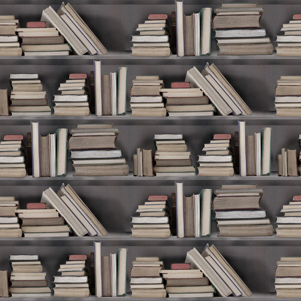 Young and Battaglia Vintage Bookshelf Wallpaper