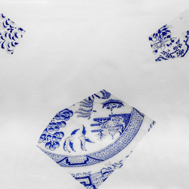 Young and Battaglia White and Blue Plate fragment Fabric