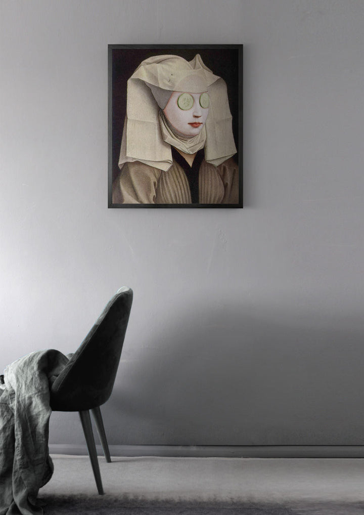 Young and Battaglia Young Woman with Facial Framed Printed canvas