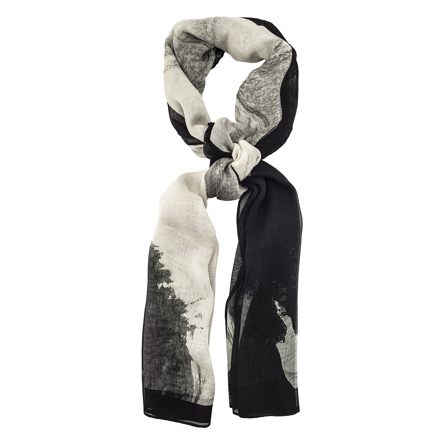 black white and grey scarf