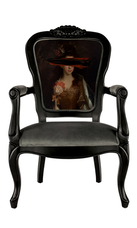 Black Mark Portrait - Printed Armchair