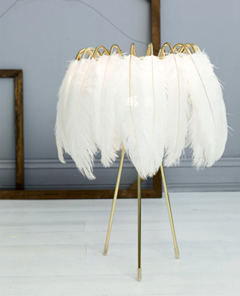 Feather Table Lamp White