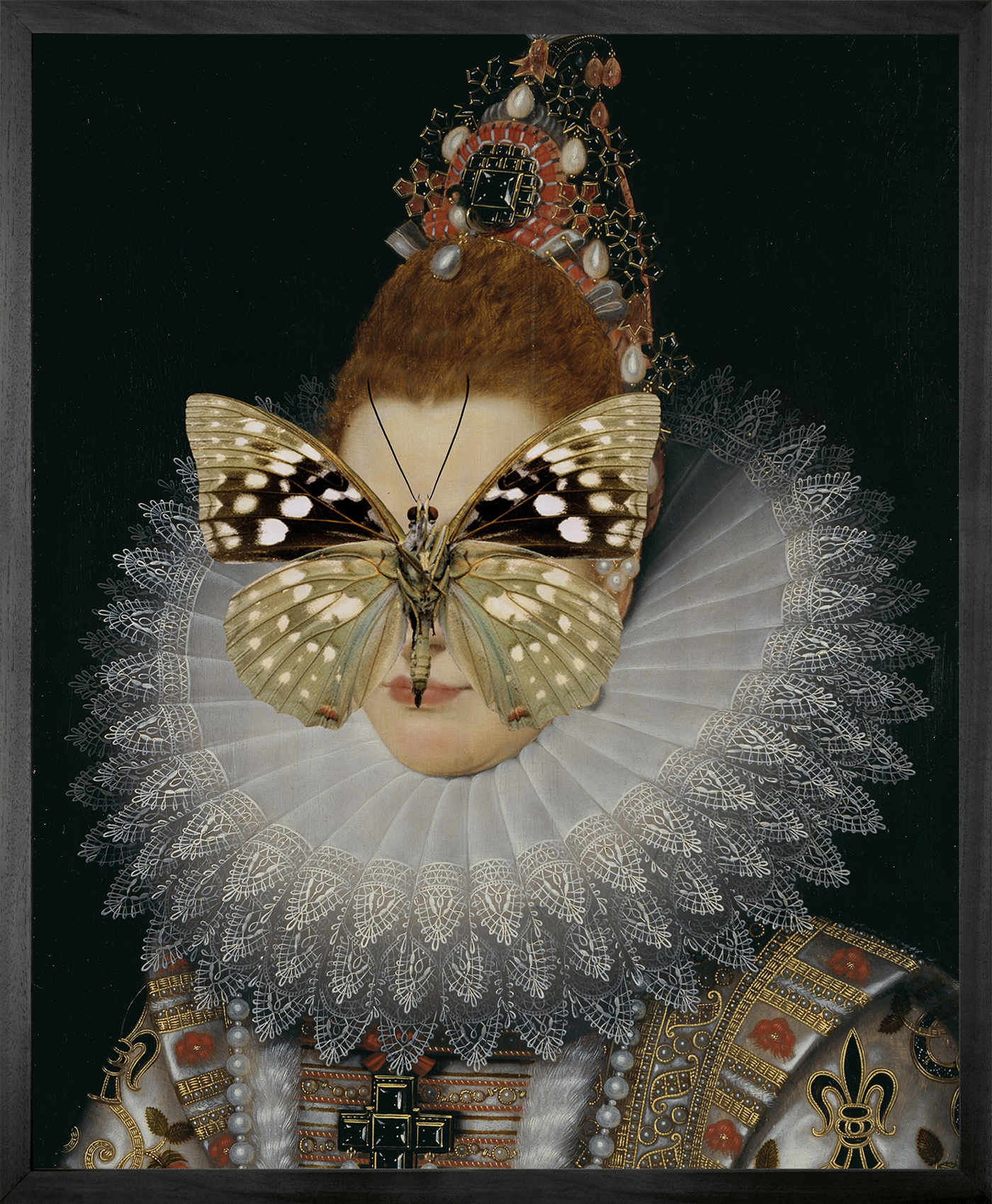 Portrait of Spotted Butterfly on Lady