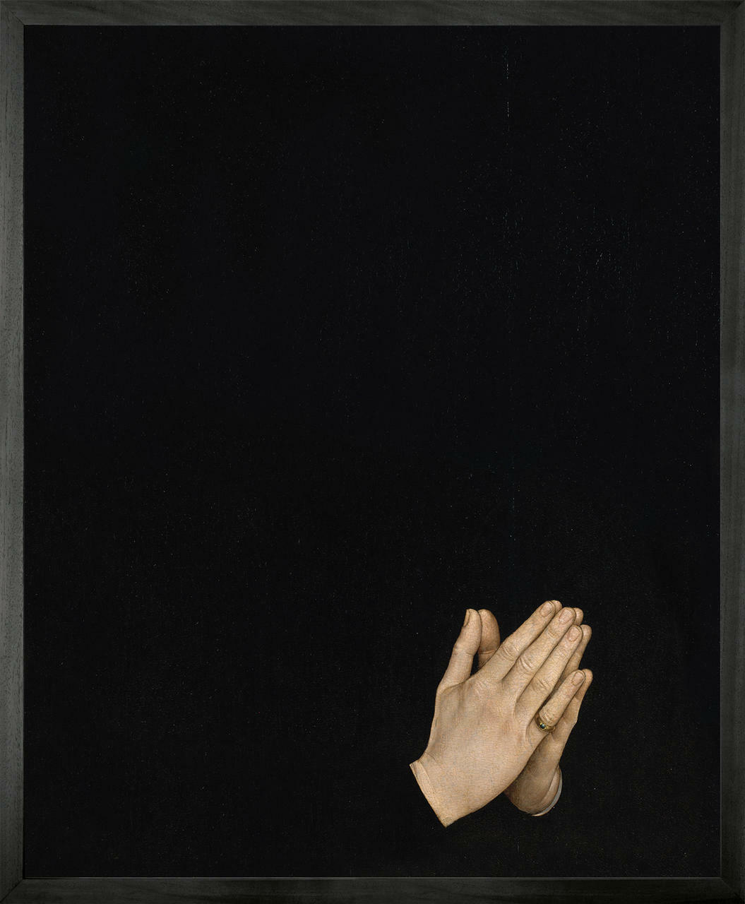 Hands in Prayer Framed Printed Canvas