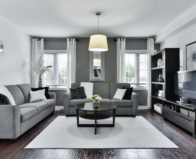 modern grey living room