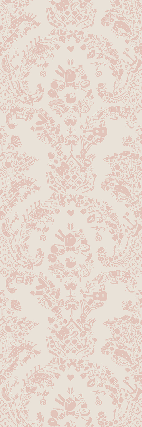 pink white damask wallpaper