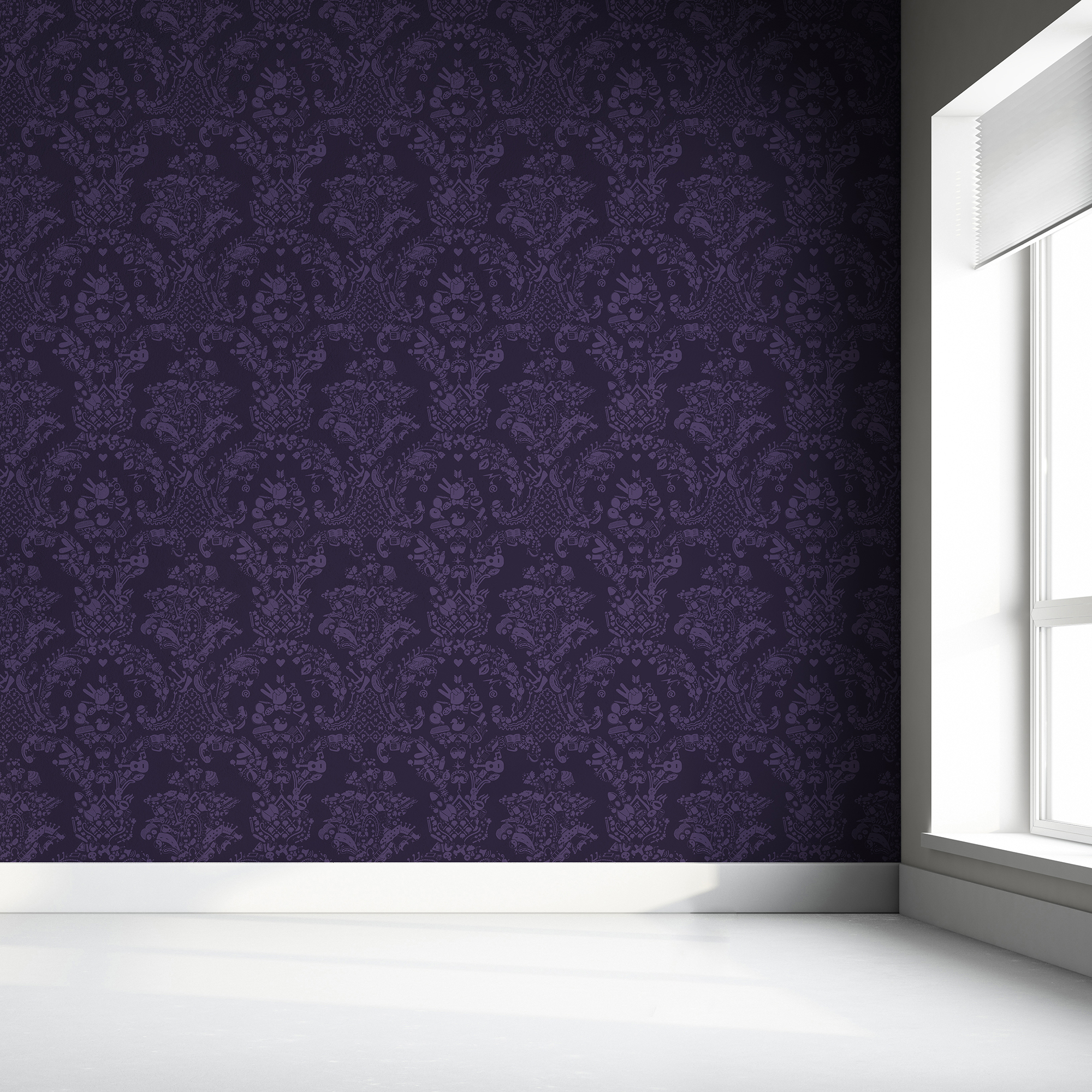 damask purple wallpaper