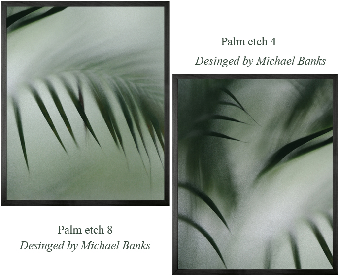 Palm etch 8 Framed Printed canvas