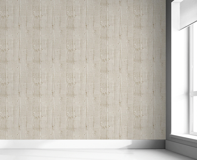 Wood Effect Panel Wallpaper Cream