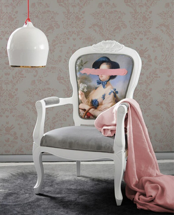 Pink mark portrait - printed Armchair