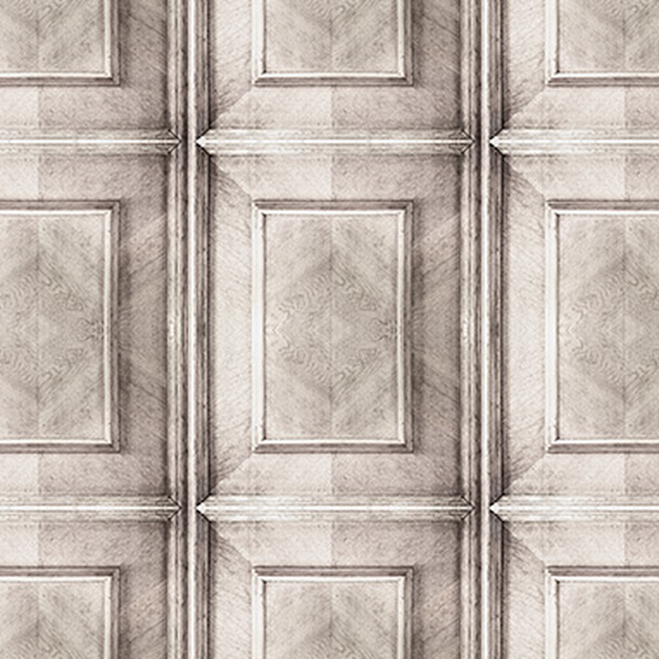 Bleached Dutch Inlay Panelling Wallpaper